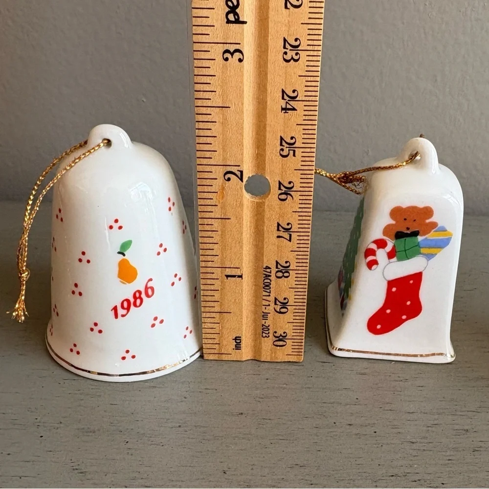 Vintage Lillian Vernon 1986 Porcelain Bell Christmas Ornament 2